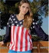 American Flag Long Sleeve Pullover - American Outdoor Woman