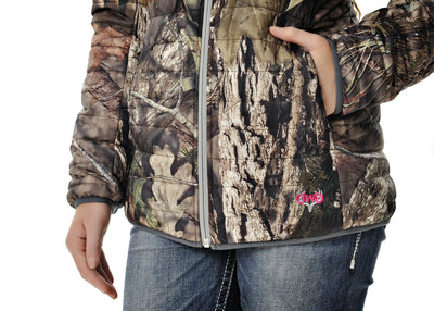 GWG Puff Jacket Reversible Mossy Oak Charcoal - American Outdoor Woman