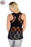 Devilish Lace Back Tank Top - American Outdoor Woman