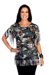 Camo Emblems Fringe Country T-Shirt - American Outdoor Woman