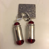 .380 Silver Casing  Earrings with Clear Red Crystals - American Outdoor Woman