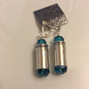 .380 Silver Casing  Earrings with Aqua Crystals - American Outdoor Woman