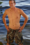 Mossy Oak Camo Swimsuit Cargo Board Shorts Men's - American Outdoor Woman