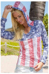 American Flag Burn Out Hoodie - American Outdoor Woman