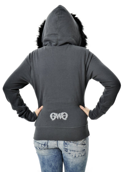 a GWG Fur Hoodie Charcoal - American Outdoor Woman
