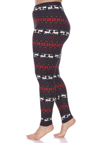 Black/Red Seasonal Leggings (Plus Size) - American Outdoor Woman