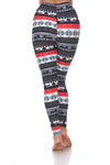 Grey/Red Seasonal Leggings (Plus Size) - American Outdoor Woman