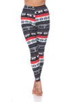 Grey/Red Seasonal Leggings (Plus Size) - American Outdoor Woman