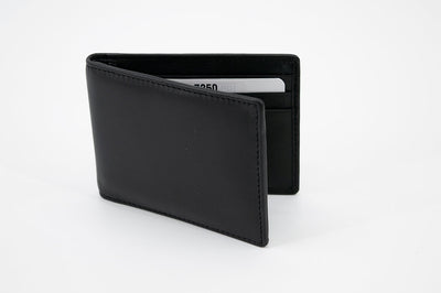 RFID Protected Leather Bi-fold Wallet with money clip