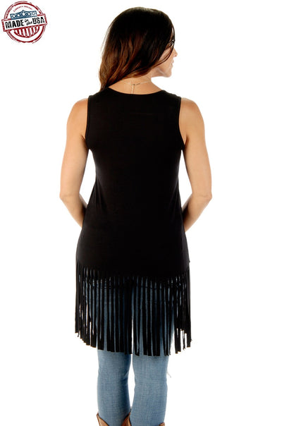 Blame On Roots Sleeveless Fringed Tank Dress - American Outdoor Woman