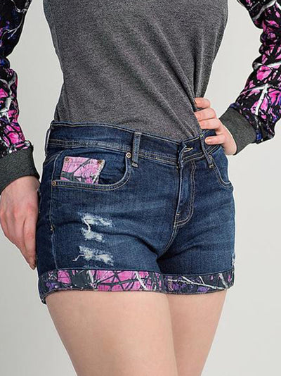 A Muddy Girl Camo Jean Shorts - American Outdoor Woman