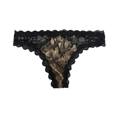 Black and Camo lace thong