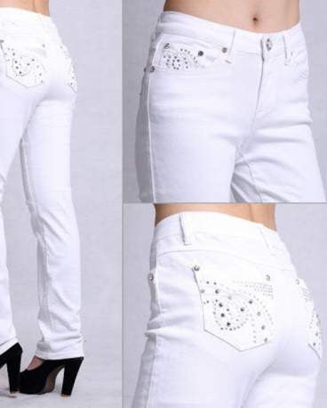 Boot Cut Denim Jeans/White - American Outdoor Woman