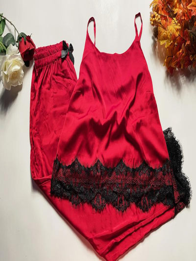 Rosey Red Full Pajama Top (Cami Only)