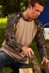 Mossy Oak Camo Raglan Long Sleeve Men's - American Outdoor Woman